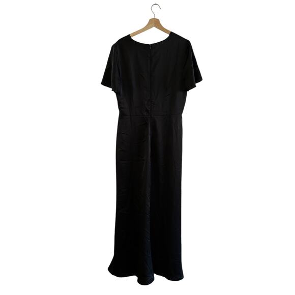Show Me Your Mumu Rome Twist Gown in Black Luxe Satin XL - Picture 4 of 6